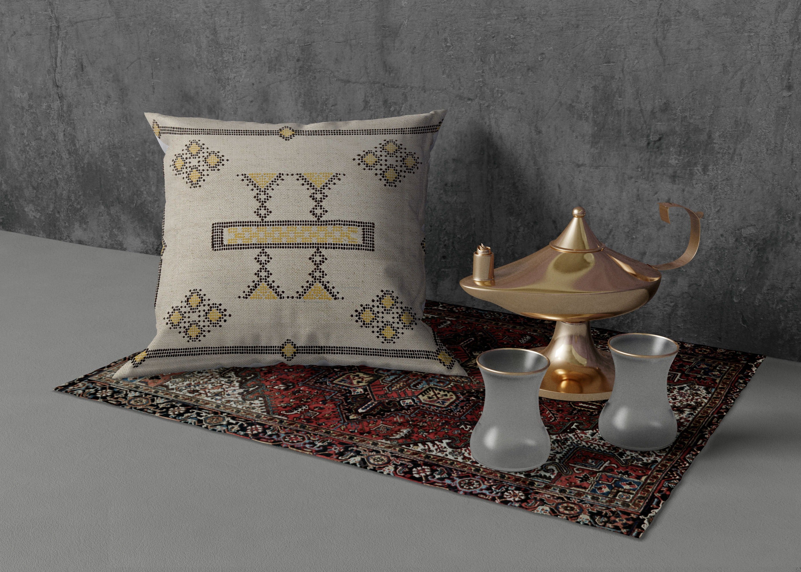 Xentarfy Handmade Cotton Kilim Cushion Cover 18x18