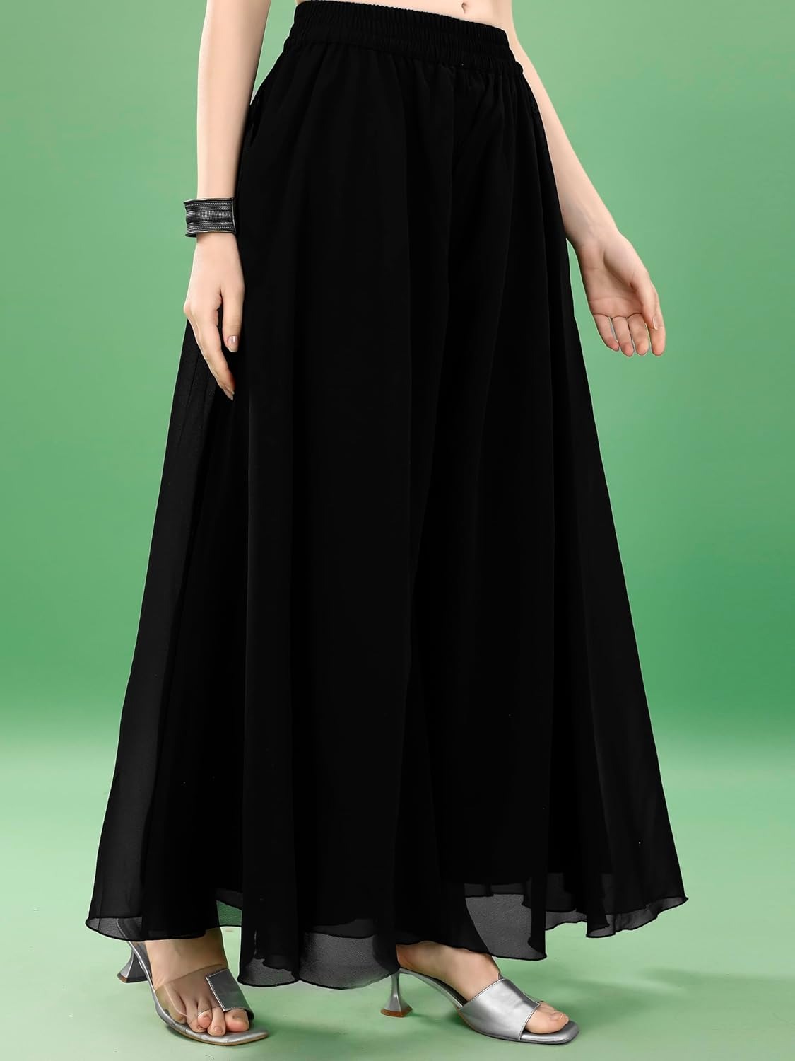 Xentarfy Georgette Chikankari Kurta Palazzo Dupatta Set