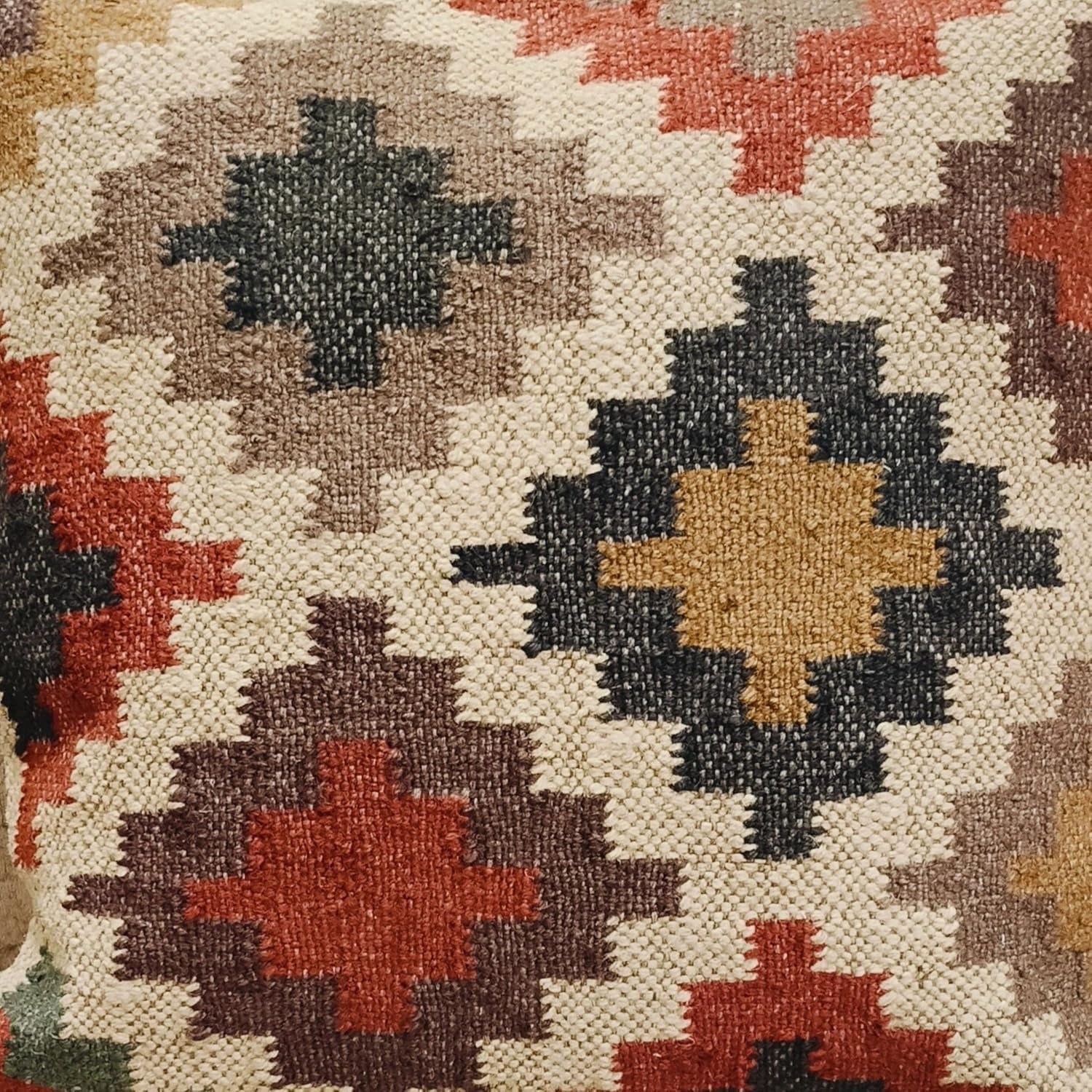 Xentarfy Handmade Kilim Wool Jute Cushion Cover 18x18