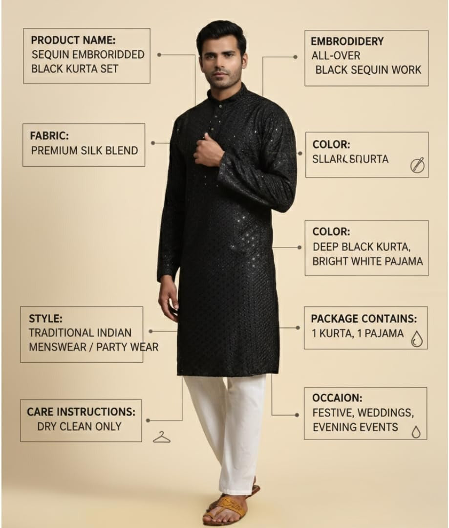 Xentarfy Cotton Men’s Traditional Kurta Set