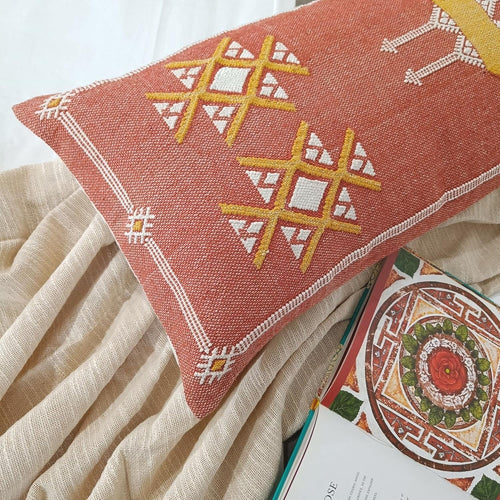 Xentarfy Cotton Kilim Lumbar Cushion Cover 14x36